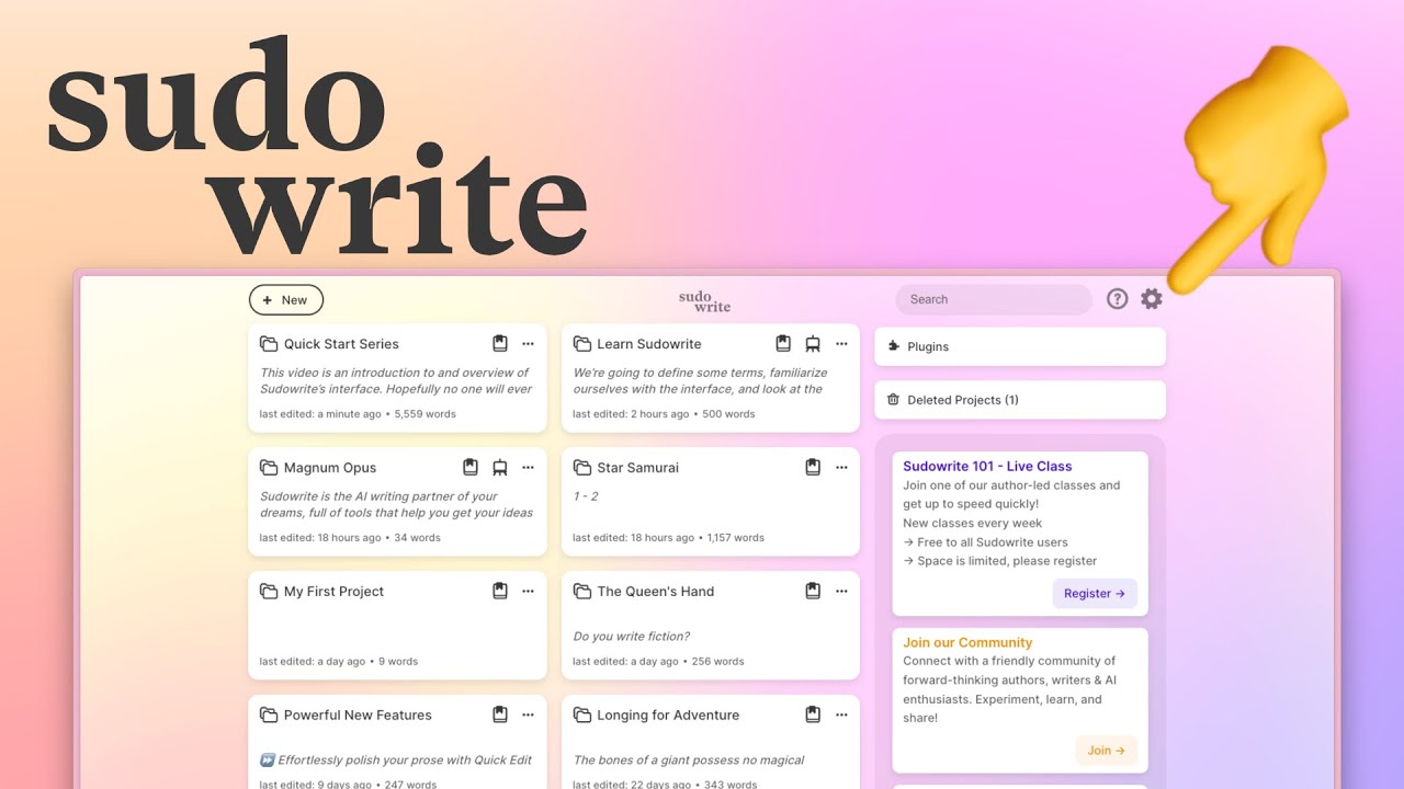 Sudowrite Interface